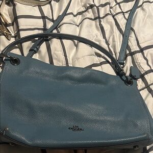 Coach Teal Leather Shoulder Bag